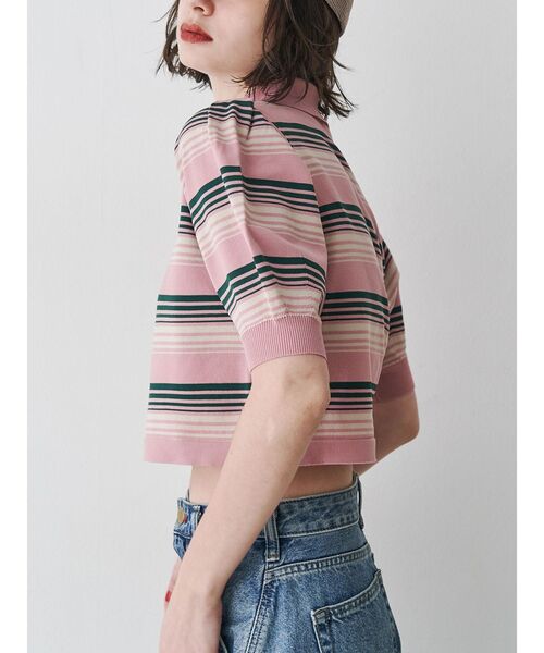 jouetie（ジュエティ） ニット セーター マルチボーダーポロニット