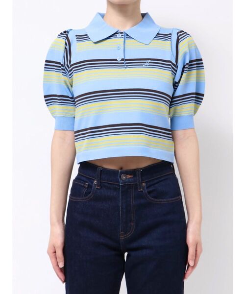 jouetie（ジュエティ） ニット セーター マルチボーダーポロニット