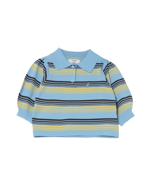 VERSACE / ニット・セーター(薄手)/40/レーヨン/マルチカラー/ボーダー jouetie（ジュエティ） ニット セーター マルチボーダーポロニット