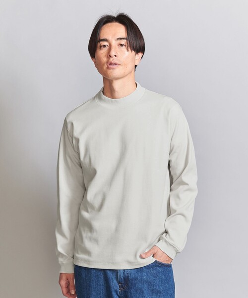 ロゴジャカードモックネックT BEAUTY＆YOUTH UNITED ARROWS tシャツ ジャカード ワッフル