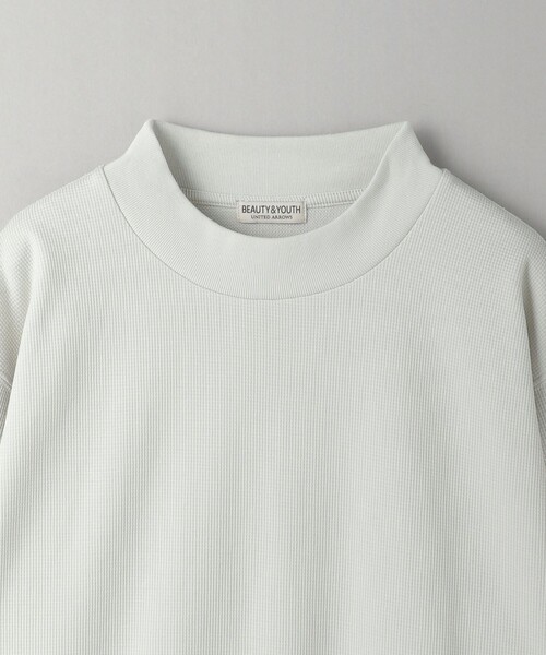 ロゴジャカードモックネックT BEAUTY＆YOUTH UNITED ARROWS tシャツ ジャカード ワッフル