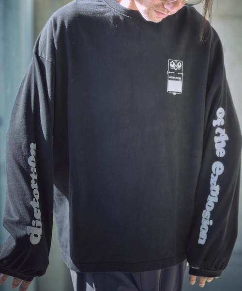 tシャツ 「ADAMPATEK/アダムパテック」distortion long sleeve T/エフェクタープリントロングスリーブTシャツ レディー ADAM PATEK tシャツ ADAMPATEK/distortion long sleeve T