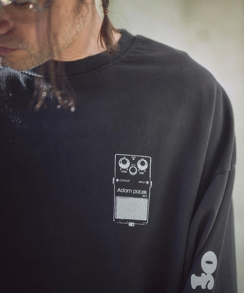 tシャツ 「ADAMPATEK/アダムパテック」distortion long sleeve T/エフェクタープリントロングスリーブTシャツ レディー ADAM PATEK tシャツ ADAMPATEK/distortion long sleeve T