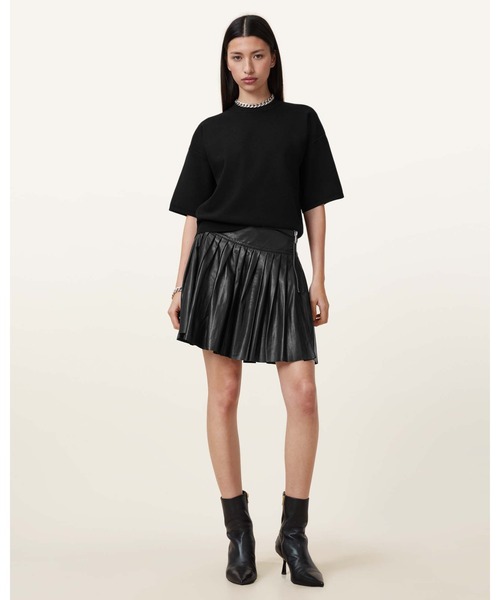 ALLSAINTS スカート VENA LEATHER KILT SKIRT | レザー キルト