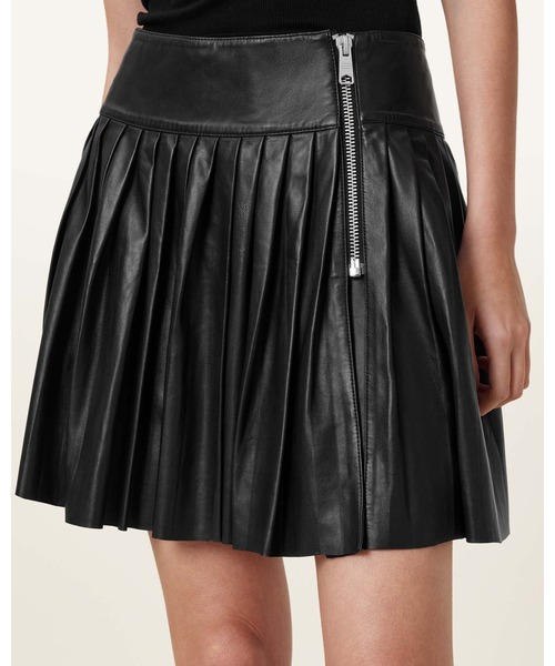 試着のみ PERSONSOUL*Worn Leather Skirtミニスカート ALLSAINTS スカート VENA LEATHER KILT SKIRT | レザー キルト