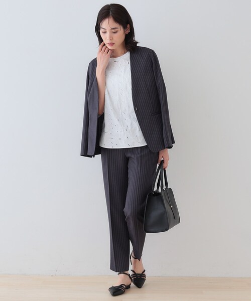 INDIVI（インディヴィ） ブラウス シャツ 「洗える」フラワーカット 