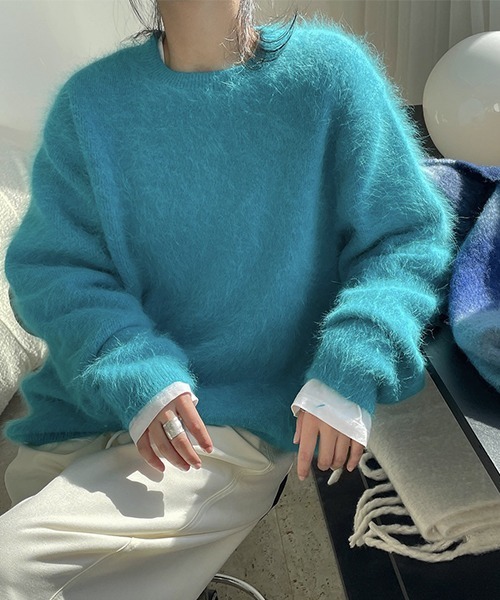 「chuclla」 長袖ニット FREE ブルー レディース_画像4