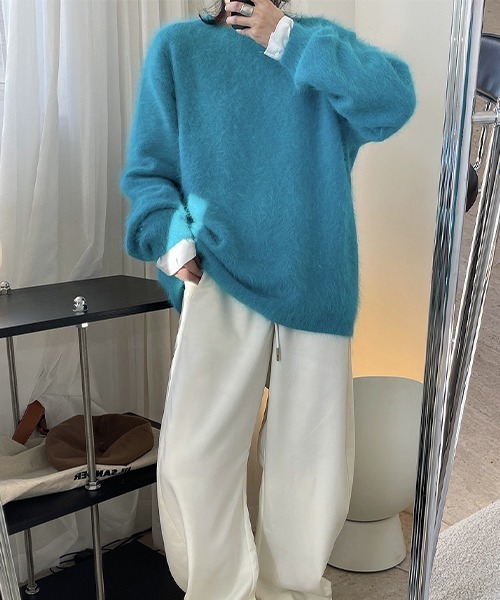 「chuclla」 長袖ニット FREE ブルー レディース_画像6