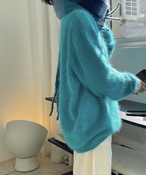 「chuclla」 長袖ニット FREE ブルー レディース_画像9