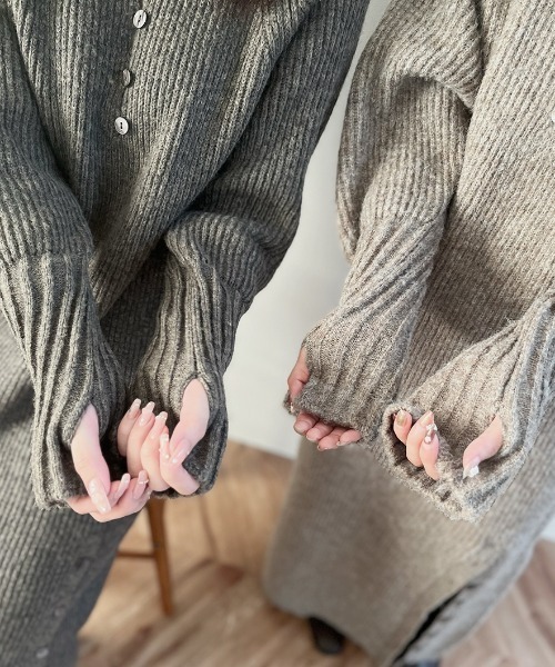 「Reurie'」 ニットワンピース FREE ブラック レディース_画像3