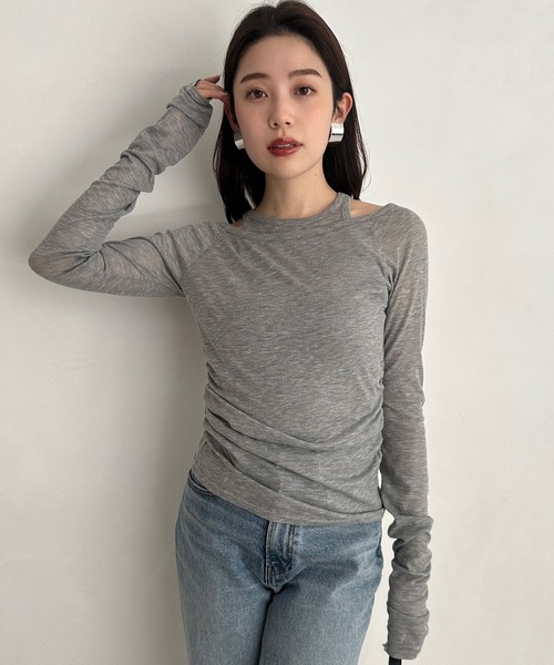 anuans（アニュアンス） tシャツ シアーテレコレイヤーカットトップス