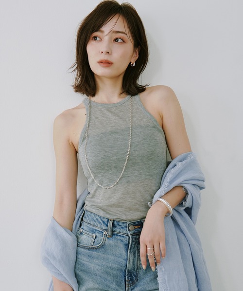 anuans（アニュアンス） tシャツ シアーテレコレイヤーカットトップス
