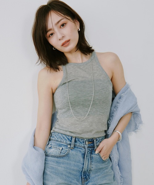 anuans（アニュアンス） tシャツ シアーテレコレイヤーカットトップス