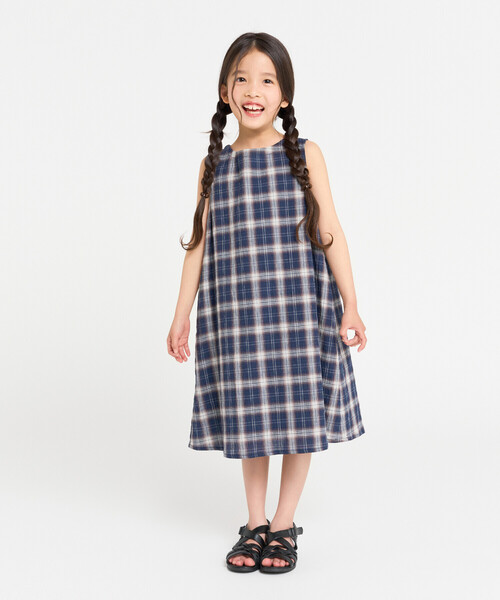 carinissimo チェック柄ワンピース 110サイズ COMME CA ISM（コムサイズム） ワンピース くしゅっとチェック 2way