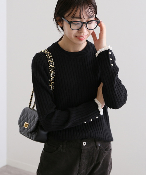 SLOBE IENA（スローブイエナ） 長袖ニット FREE ブラック レディース