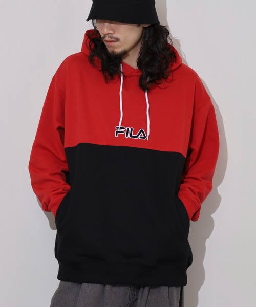 パーカー・フーディ FILA SS20 HOODIE (687708_A484) FILA パーカー 「FILA/フィラ」デカロゴプリント 裏起毛