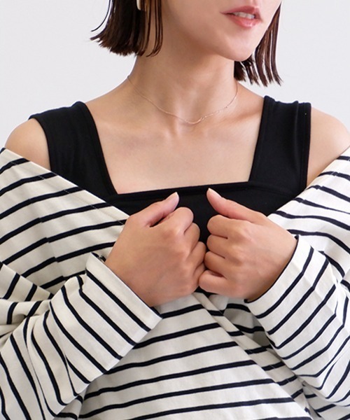 【美品/即日発送可】黒のプリーツノースリーブタンクトップ 新色追加！全10色/2枚入！ ハイネック ノースリーブ プリーツ Tシャツ