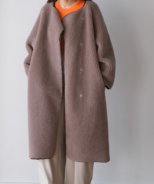AKTE コート AKTE（アクテ） ノーカラーコート FREE モカ レディース : ZOZOTOWN