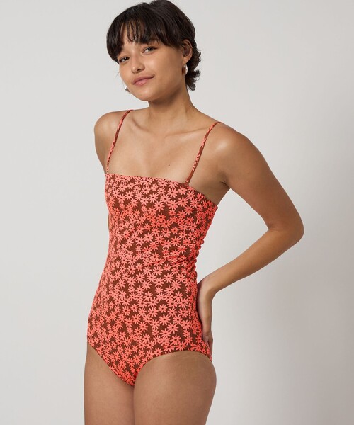 【12月スーパーSALE 15％OFF】 Lepidos 水着 「Lepidos」ジャガードフラワー ワンピース 水着・ラッシュガード