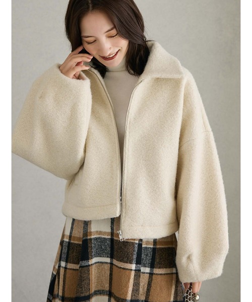 「fifth」 ジップアップブルゾン M アイボリー レディース_画像2