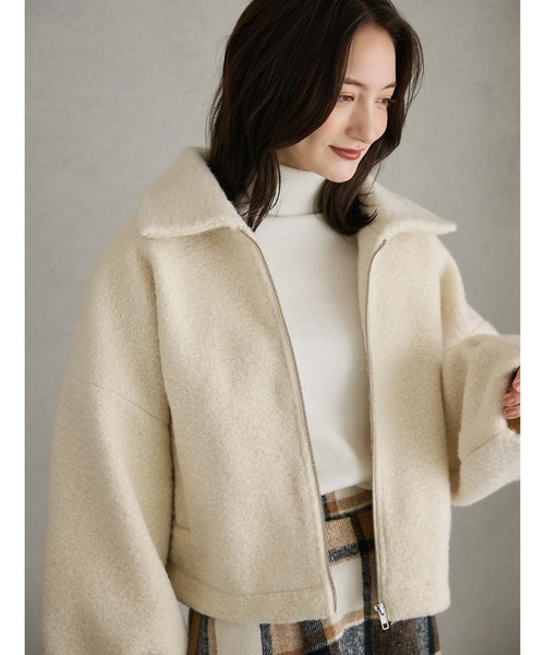 「fifth」 ジップアップブルゾン M アイボリー レディース_画像3