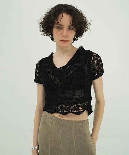 CLANE（クラネ） ニット セーター CROPPED CROCHET KNIT TOPS
