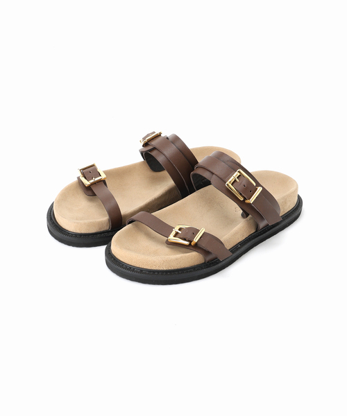 Caminando ダブルバックルサンダル Size8 CAMINANDO（カミナンド）の「CAMINANDO ダブルバックルサンダル