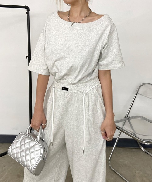 non-hedge セットアップ オフショルトップスワイドパンツ