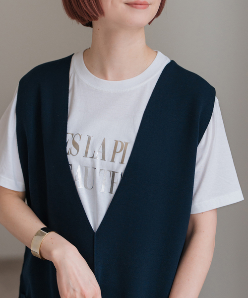 Spick＆Span（スピック アンド スパン） tシャツ 半袖 「追加」箔ロゴ