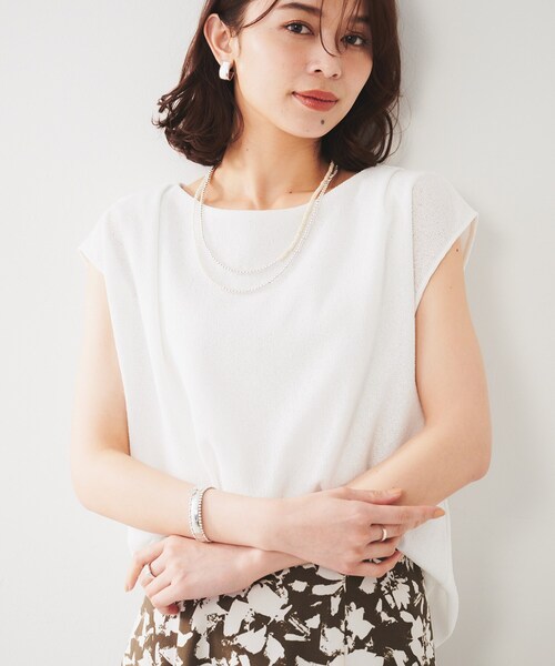 tシャツ PG sideline sheer knit レディース UNTITLED tシャツ 「ジャージ素材」インナードッキングシアー