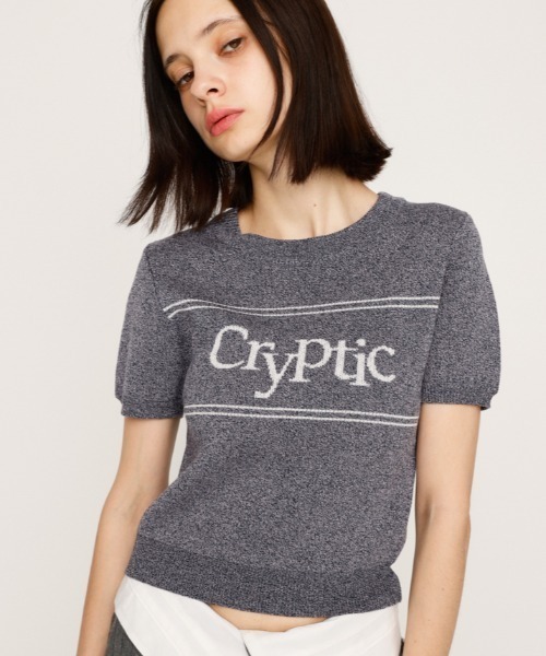 SLY（スライ） ニット セーター LOGO JQ SHORT SLEEVE TOPS ロゴ