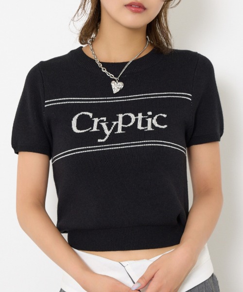 SLY（スライ） ニット セーター LOGO JQ SHORT SLEEVE TOPS ロゴ
