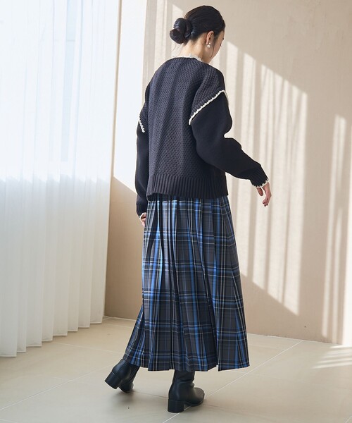 coen（コーエン） スカート 「昨年大人気」TRチェックプリーツスカート