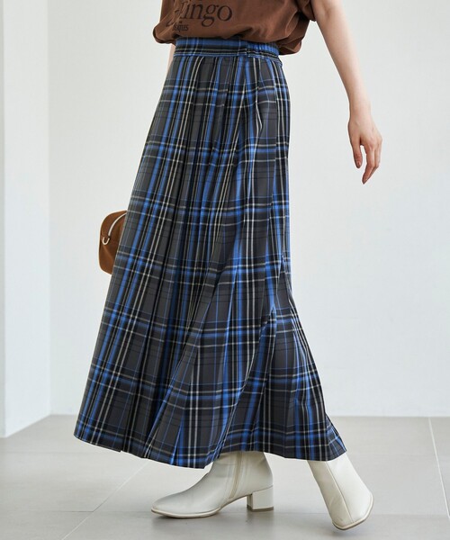 coen（コーエン） スカート 「昨年大人気」TRチェックプリーツスカート