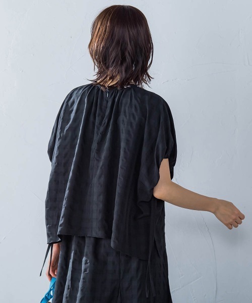 ブラウス シャツ ギンガムチェック ブラウス「セットアップ対応/手洗い可能」 レディース UNTITLED ブラウス シャツ 「セットアップ可能」ギンガム