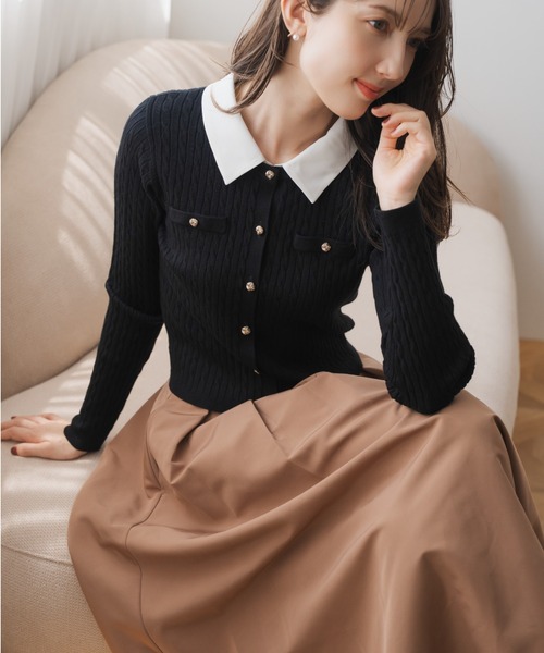 MISCH MASCH（ミッシュマッシュ） スカート タックフレアカラー