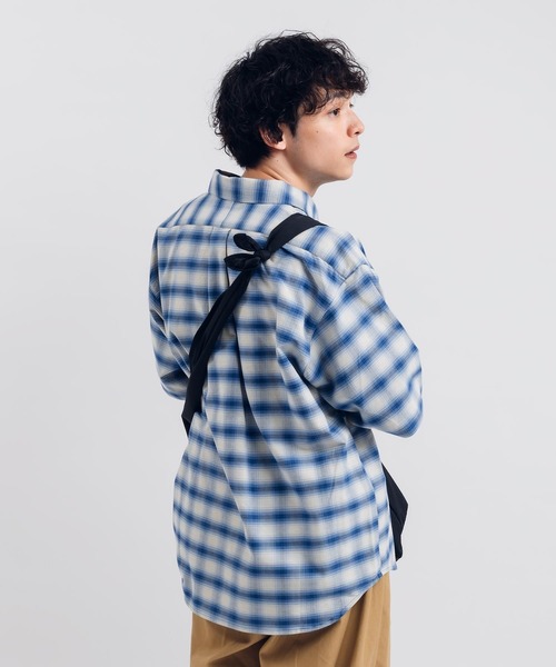 「MUHET」 半袖シャツ LARGE サックスブルー レディース