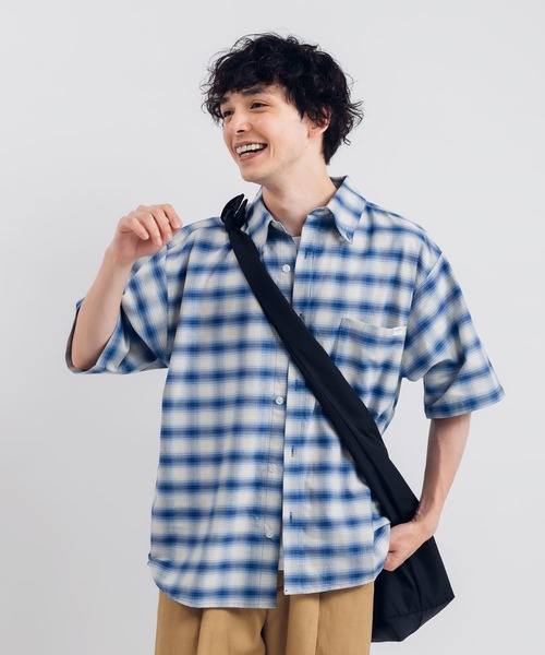 「MUHET」 半袖シャツ LARGE サックスブルー レディース