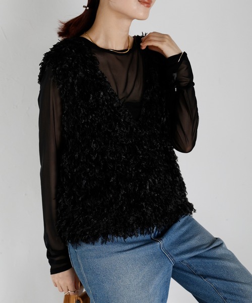 「r.」 ノースリーブトップス FREE アイボリー レディース_画像5