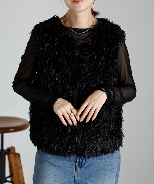 「r.」 ノースリーブトップス FREE アイボリー レディース_画像6