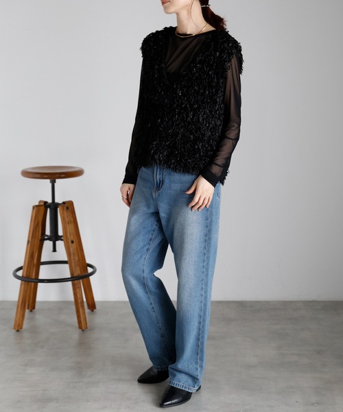 「r.」 ノースリーブトップス FREE アイボリー レディース_画像8