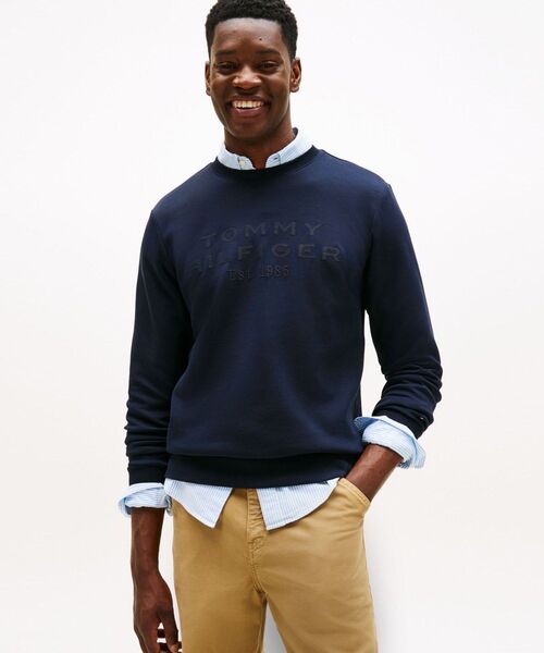 トミー ヒルフィガー（ ）/ナイロンアップリケインテクノクルーネックトレーナー TOMMY HILFIGER（トミー・ヒルフィガー） トレーナー スウェット