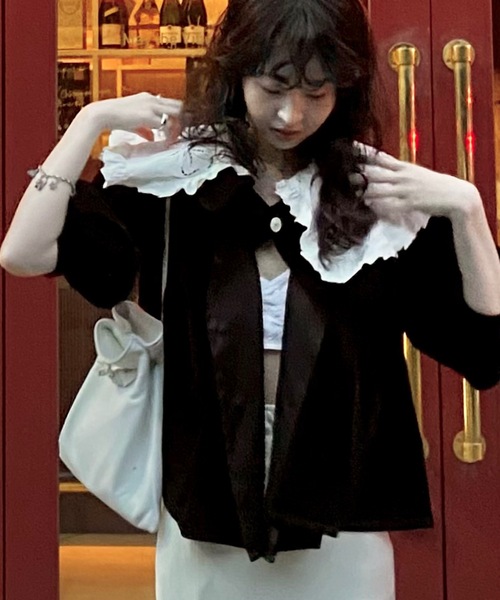 Lam balm コート アウター 「Lam Balm」ドロップパフスリーブベロア