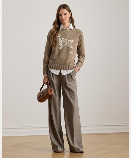 ポロ ラルフローレン Polo インターシャ ニット グレー S ポロ ラルフローレン Polo インターシャ ニット グレー S