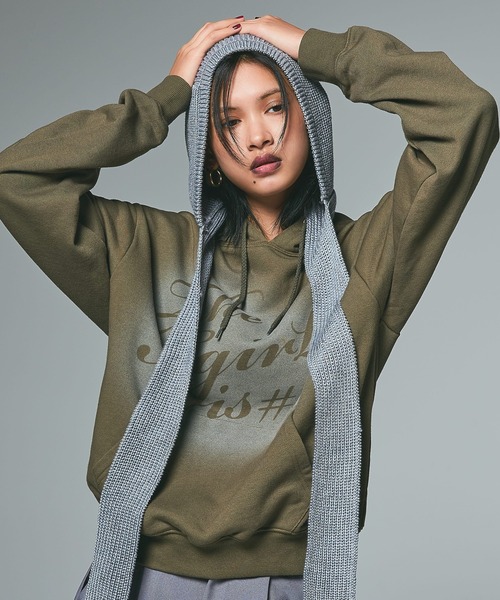 X-girl（エックスガール） パーカー SPRAY LOGO SWEAT HOODIE