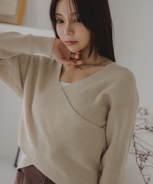 Petitjo（プッチージョ） ニット セーター 小さいサイズ 綿混クロス