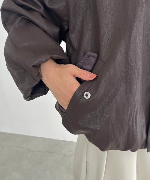 ベビーピンクミンク　ノーカラー8部ショートコート ベビーピンクミンク ノーカラー8部ショートコート VIS ブルゾン