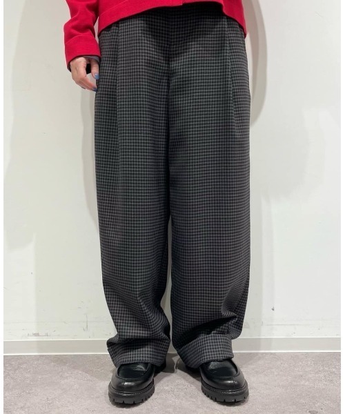 human woman（ヒューマンウーマン） パンツ 先染めチェックタック