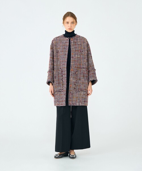 IENA ループツイードカラーレスコート 38 カラーレスループコート