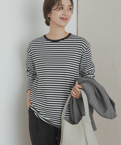 黒、白、コットンラウンドカットソー URBAN RESEARCH DOORS（アーバンリサーチドアーズ） tシャツ コットン